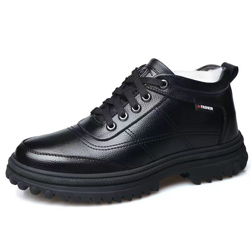 Nuevos zapatos de algodón de invierno transfronterizos para hombres nuevos zapatos cálidos y casuales de moda de zapatos de cuero de negocios al por mayor image 5