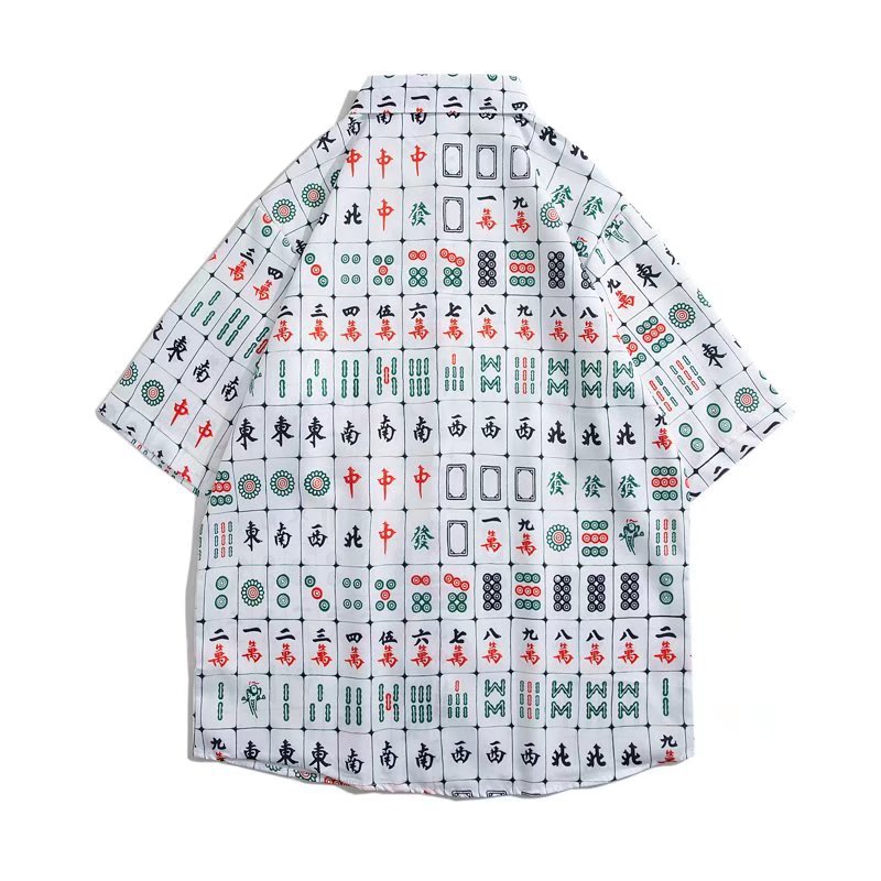 Viento todo partido ganar dinero patrón abrigo batalla camisa Lucky Battle robe ropa elementos jugando Mahjong hombres y mujeres chino