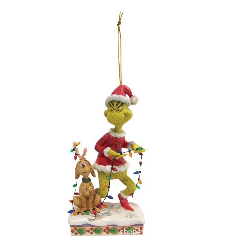 2023 nuevos productos monstruos de pelo verde decoración de Navidad colgante de dibujos animados colgante de árbol de Navidad decoración interior de automóviles de Navidad image 8