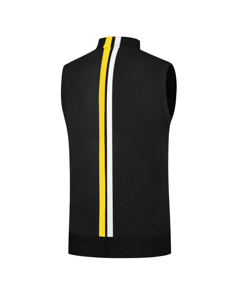 Áo vest len nam cổ đứng PGM – ấm áp mùa thu đông — YF501-màu xám, YF501-Đen, YF501-màu trắng chi tiết 7
