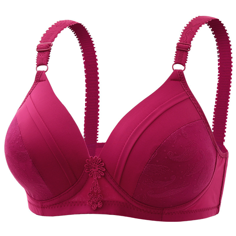 Large Size Thin Sexy Push-Up Underwear Without Steel Rings Comfortable Breathable Mother Bra Top Tome Back Adjustable Bra