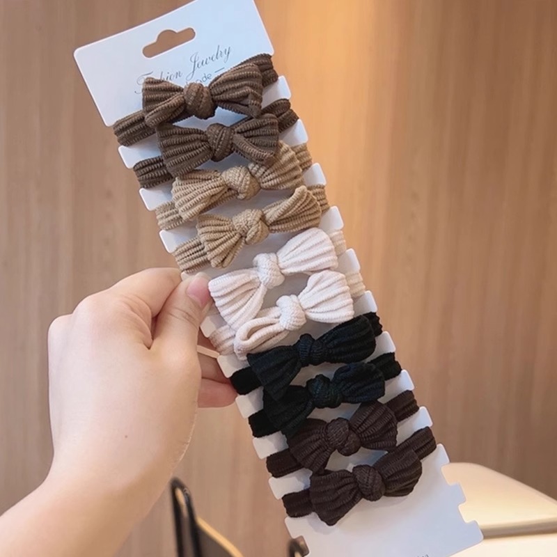 Ligas para Cabello con Moño de Poliéster para Cola de Caballo