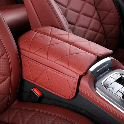 Armrest box pad Pad X5/X7 Special Central Heightening - 19-24x7-volcanic-red-1-same-plaid-pattern