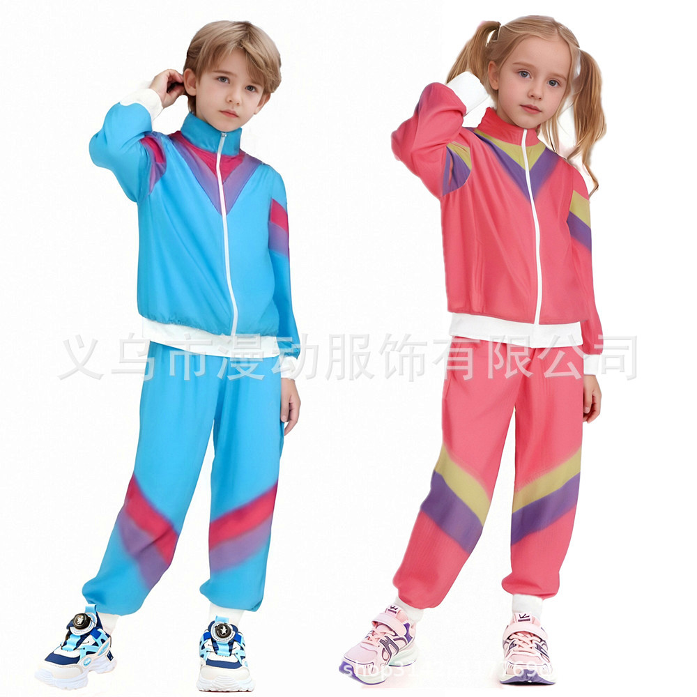 Children's sports suit with zipper hip-hop style