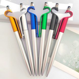Manufacturer Mobile Phone Holder Twisting Ballpoint Pen Printable Logo Gift Advertising Pen Multi-Function Capacitive Stylus Wholesale