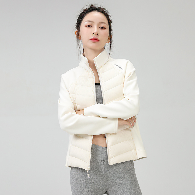 Lulu's Same 90 White Duck down Light down Jacket Women's Spliced Stand Collar Outdoor Sports Yoga Wear New Short Outwear