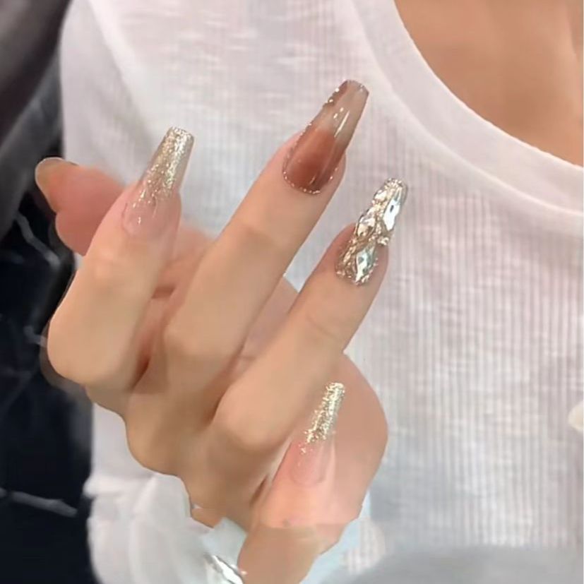 Yiyi Dance 10 piezas de uñas hechas a mano, terapia de luz, uñas, dopamina, uñas, uñas, parches al por mayor