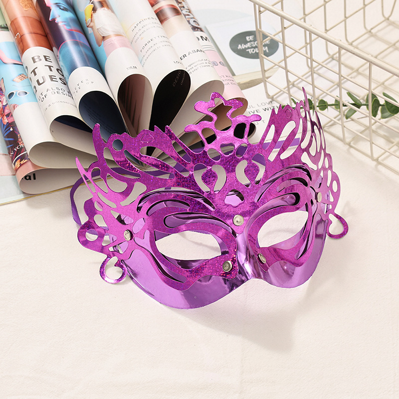 Máscara veneciana media cara carnaval Halloween con corona