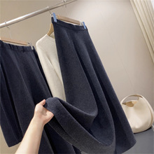 高克重弹力显瘦松紧腰中长款A字伞包臀半身裙子女潮2025秋冬新款