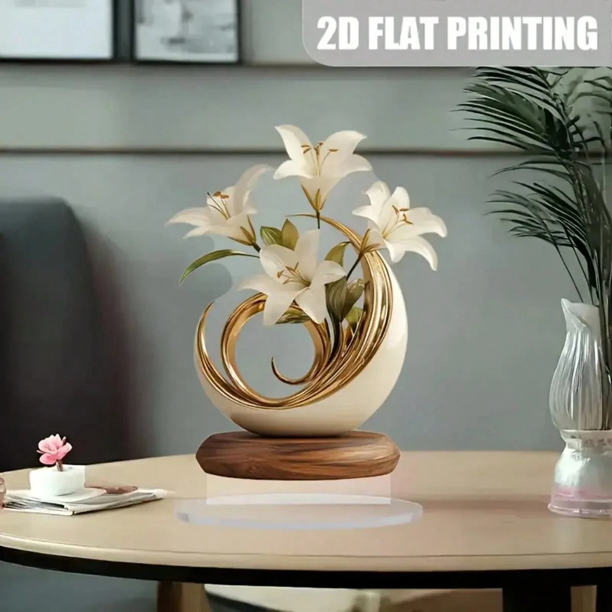 Ins Style 2D Acrylic Flat Stand Mother's Day Flowers Living Room Accessible Luxury Ornaments Entrance Home Art Decoration