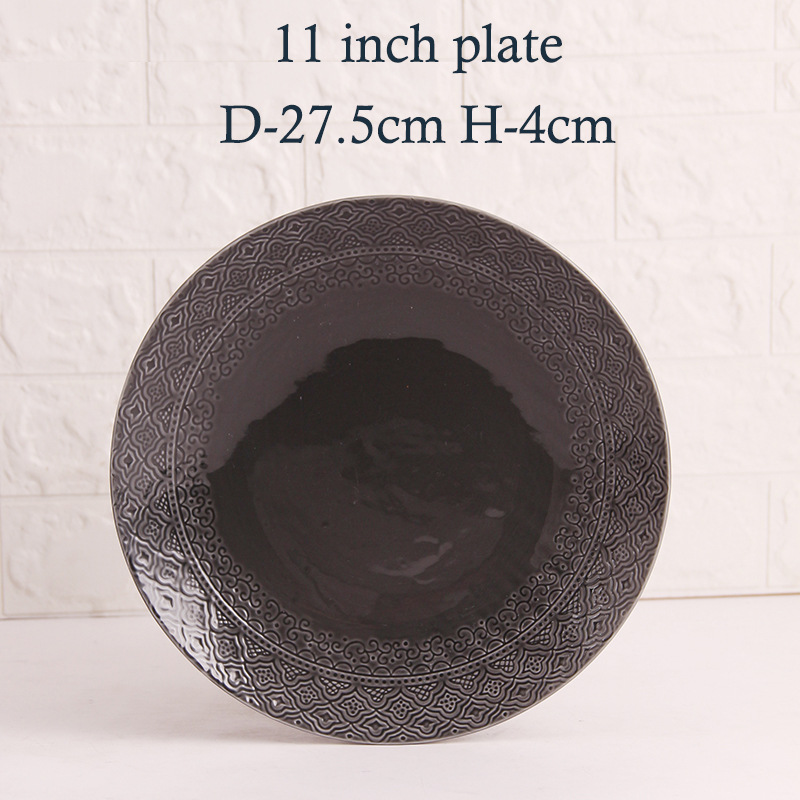 Delicado patrón de alivio retro vajilla de cerámica europea más vendida