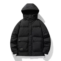 Пуховик для путешествий с капюшоном, утеплённый, M–4XL, off white/чёрный/зелёный