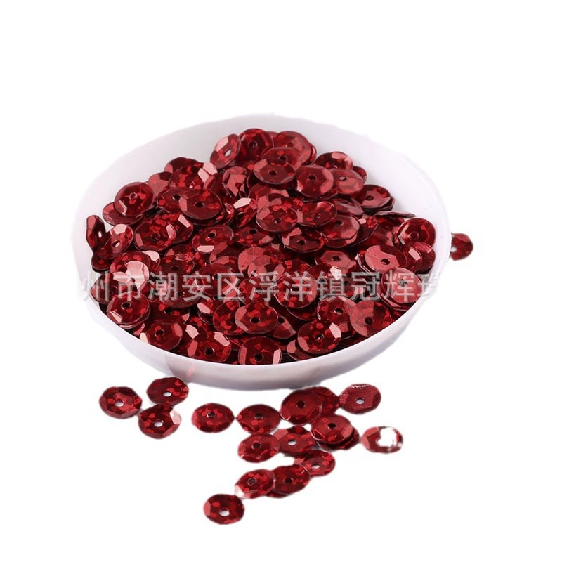 3mm-12mm серебристые нижние лазерованные PVC цвет средней прорези вручную нашитые блестки плоские вогнутые бусины для сценических костюмов аксессуары