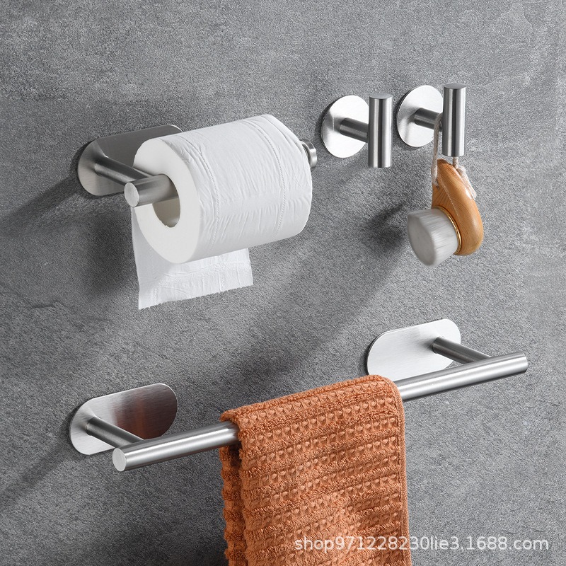 Colgante de acero inoxidable conjunto de baño hogar vida sin rastro pared tipo toalla de almacenamiento de toallas de gancho