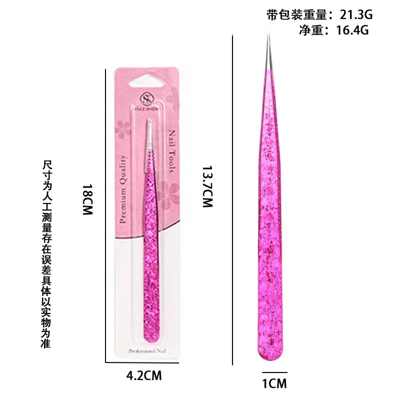 Pinzas para herramientas de belleza para uñas Pinzas para flores de hielo Pinturas de acero inoxidable para eliminar puntos negros y exprimir el acné Pinzas para uñas