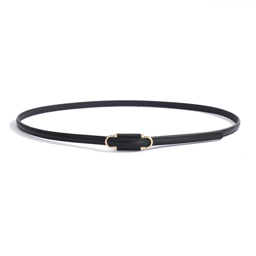 New Thin Belt Women's Dress Simple Gold Buckle Adjustable Thin Belt PU Belt Clothing Accessories Thin Style