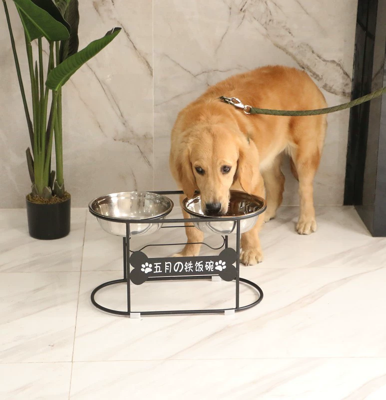 Миска для корма для домашних животных, подставка для корма для собак из нержавеющей стали, миска для собаки, миска для кошки, держатель для миски для собаки, миска для собаки, золотистый ретривер, собака