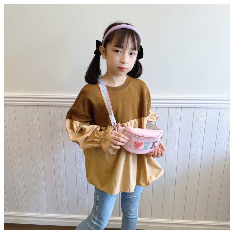 198g Weight Polyester Lining Material Sequins Fashion Element Zipper Closure Type Sling Strap Strap Type Fanny Pack Bags Type Casual, Daily Occasion Pu Leather Material Letter Pattern All Seasons Season Kid'S Gender Cute Style Dumpling Shape Shape Kid'S Pu Leather Letter Cute Sequins Dumpling Shape Zipper Fanny Pack 9