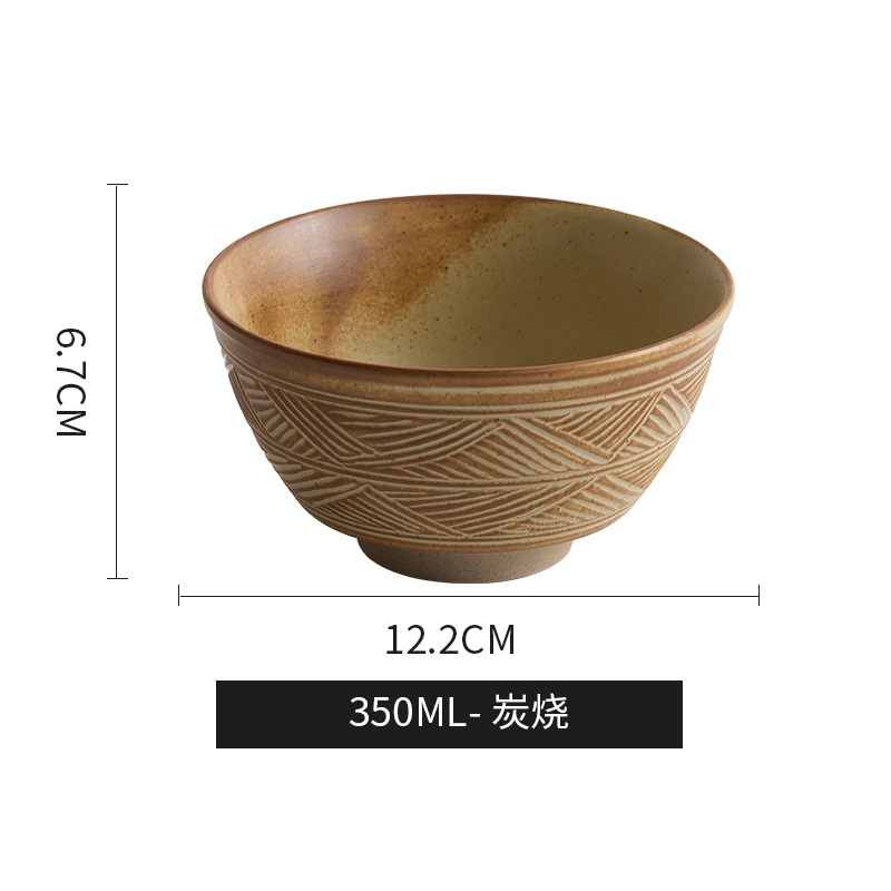 Tazón de sopa para el hogar de cerámica japonesa japonesa Tazón de fideos Tazón de ensalada de frutas de alto valor Tazón de comida individual Vajilla de alta calidad