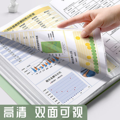 a4 folder information book Morandi picture album storage book multi-layer transparent 40 insert test paper folder file folder 60 pages