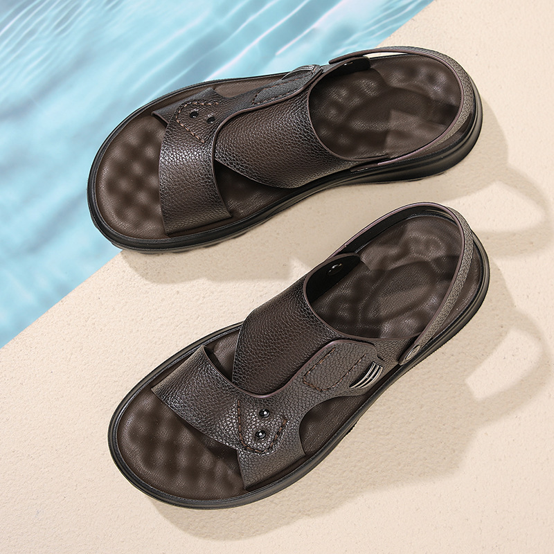 Sandalias para hombre verano nuevo estilo transpirable conducción exterior deportes ocio zapatos de playa antideslizantes resistentes al desgaste zapatillas ligeras y cómodas