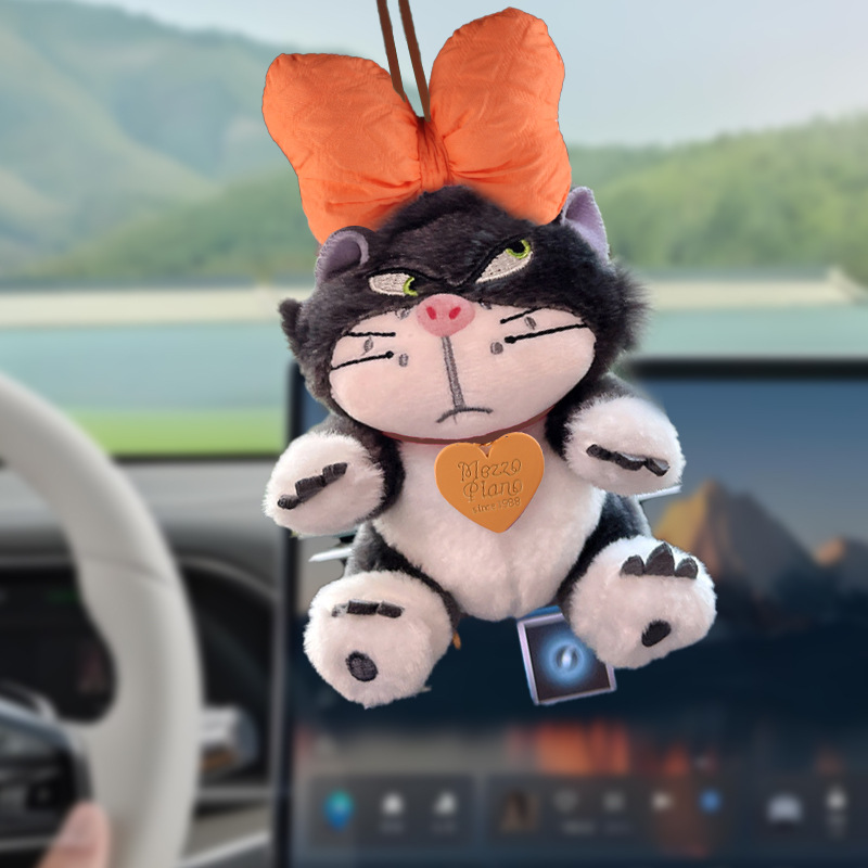 Lucifer gato colgante de coche colgante de coche espejo retrovisor creativo decoración muñeca muñeca decoración de coche adorno