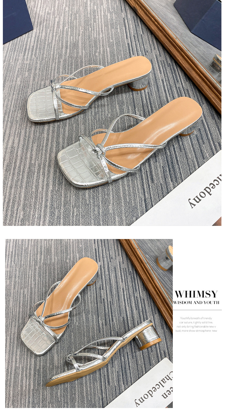 New Women's Elegant Low Heel Sandals Square Toe Plus Size Chunky Heel Summer Wear Fairy Style_vogvips.com
