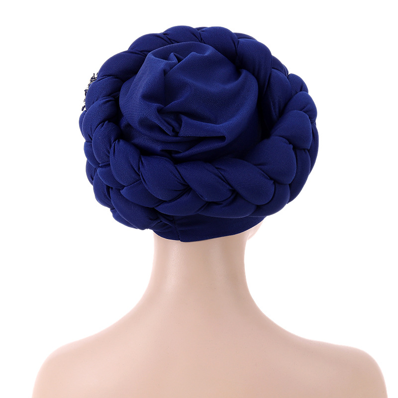 Muslim hat Autumn African hand-braided hat with accessory turban wrap_voghion.com