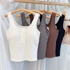 新商品は純綿のネジのボタンのベストを合わせます。