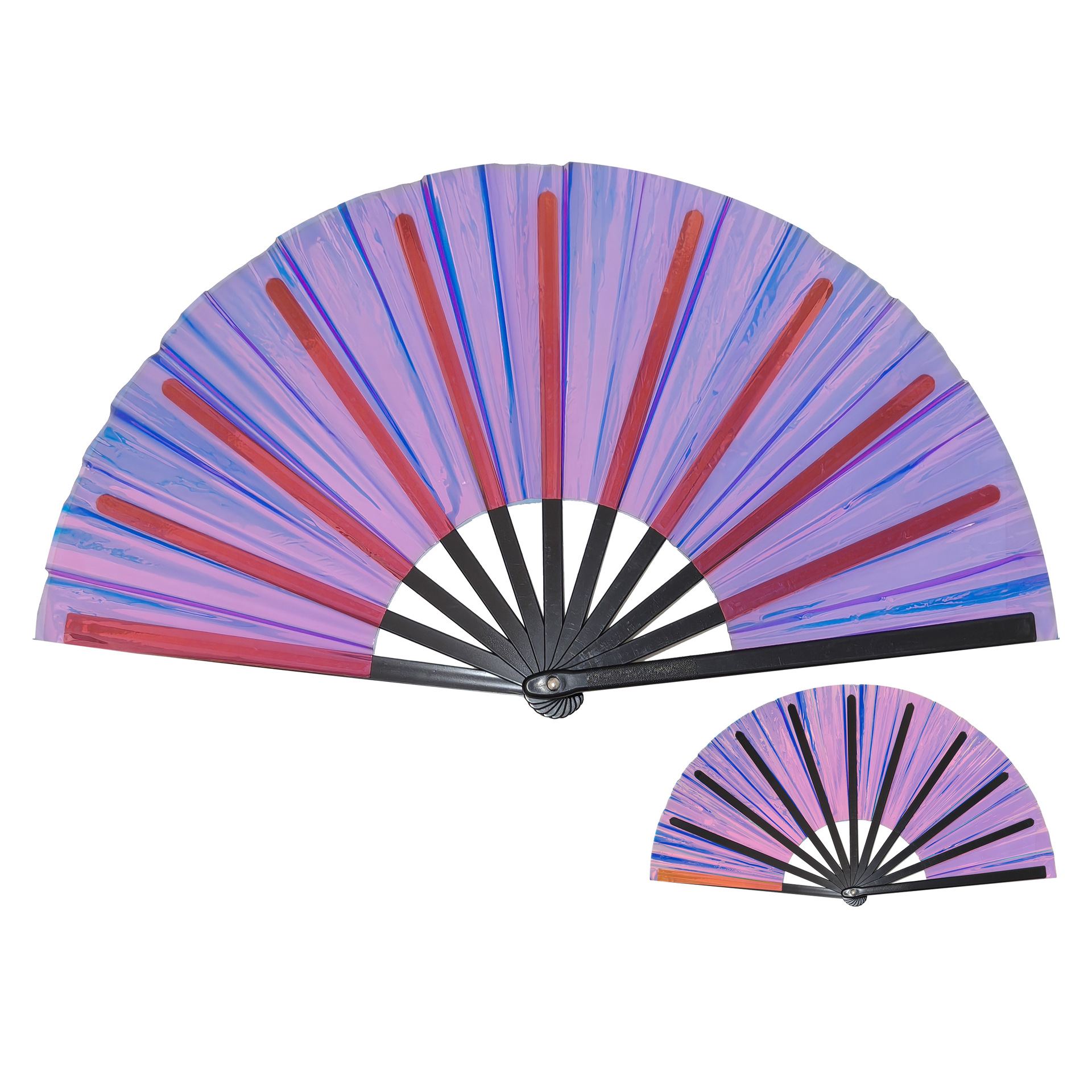 Abanico Plegable de Kung Fu de 33 cm de Plástico para Danza y Artes Marciales