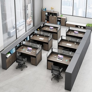 Staff Table Desk Staff Table Four-person 4-person 6-person Office Simple Financial Table Thickened Screen Table and Chair Combination