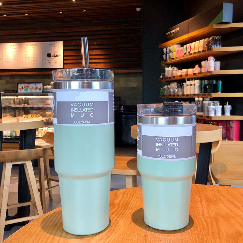 Taza termo de acero inoxidable de gran capacidad y alto valor Taza portátil portátil Ice Ba Taza deportiva para coche al aire libre