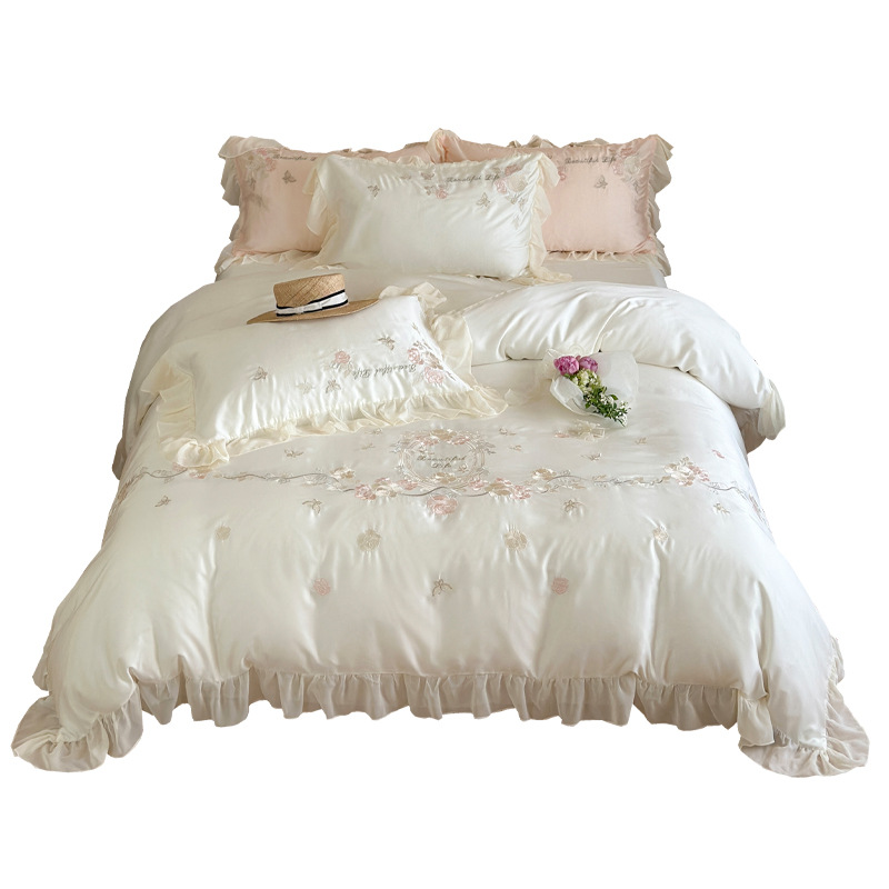 Conjunto de capa de edredão de verão tencel estilo princesa_voghion.com