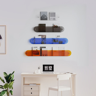 Italian Combination Magazine Rack Wall Home Simple Normcore Style Sofa Storage Rack Transparent Straight Board Picture Bookshelf