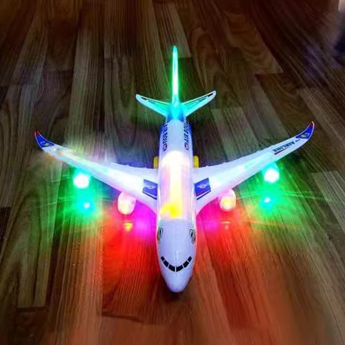 A380 aircraft large 43CM long electric model aircraft with sound and light-up children's toys wholesale cross-border