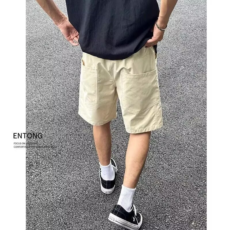 Summer American Trendy Brand Design Large Pocket Cargo Shorts Men's Casual Loose Fashion Comfortable Knee-Length Shorts Summer American Trendy Brand Design Large Pocket Cargo Shorts Men's Casual Loose Fashion Comfortable Knee-Length Shorts