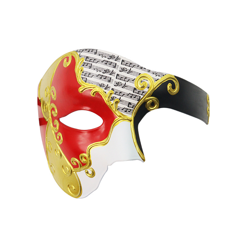 Máscara de media cara de nota de crack veneciana transfronteriza Máscara de fiesta de disfraces vintage para hombre Máscara de Halloween