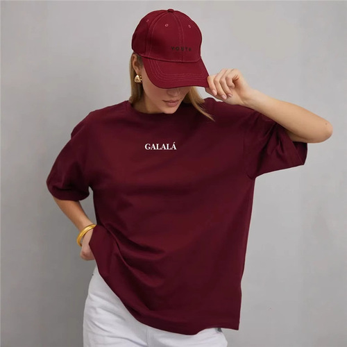 Lazy Western-style print chic oversize top design all-match small style all-match fun retro heavy industry