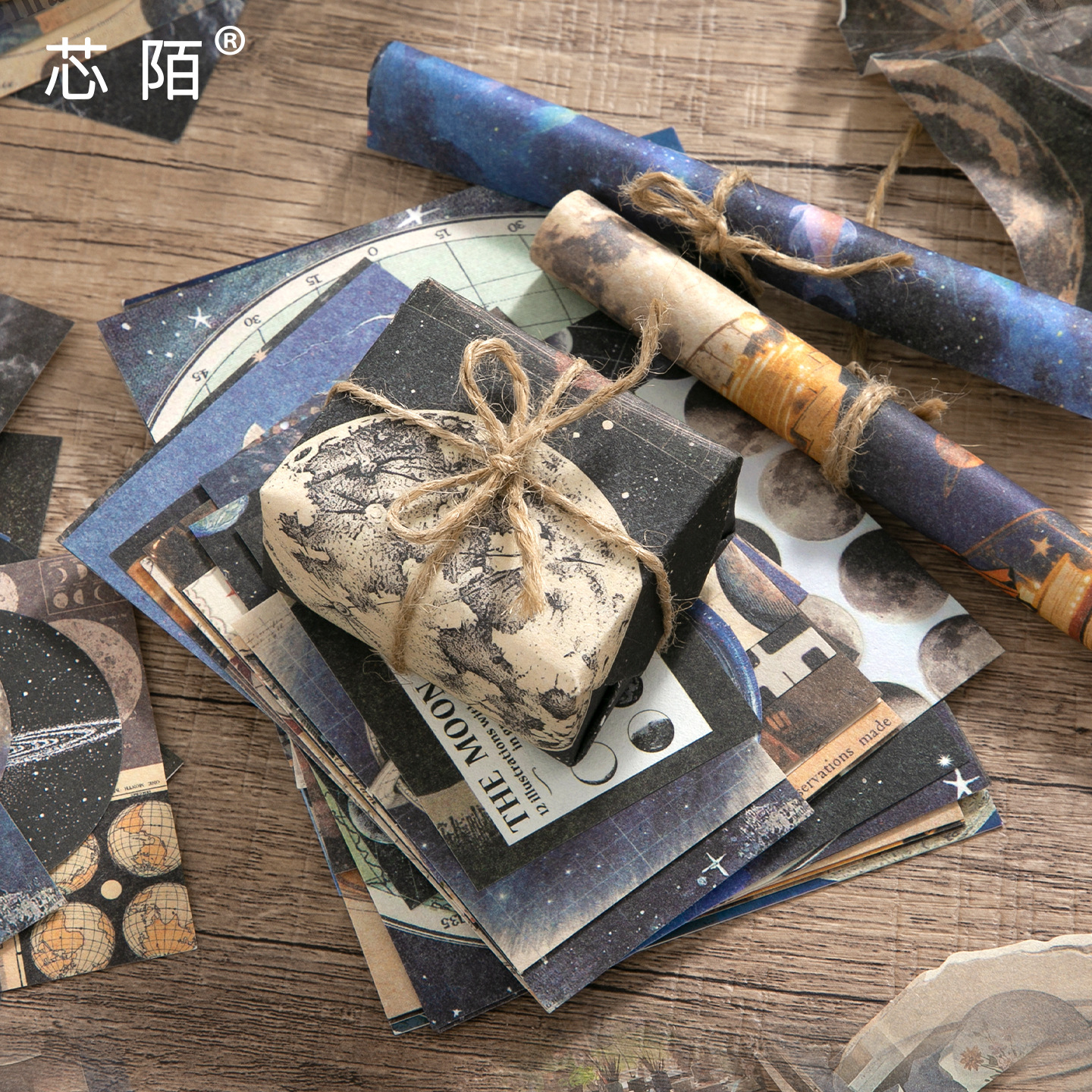 Xinmo Nostalgic Times 2.0 Series Material Paper Retro Material Decorative Collage Journal 100 Sheets in 4 Designs