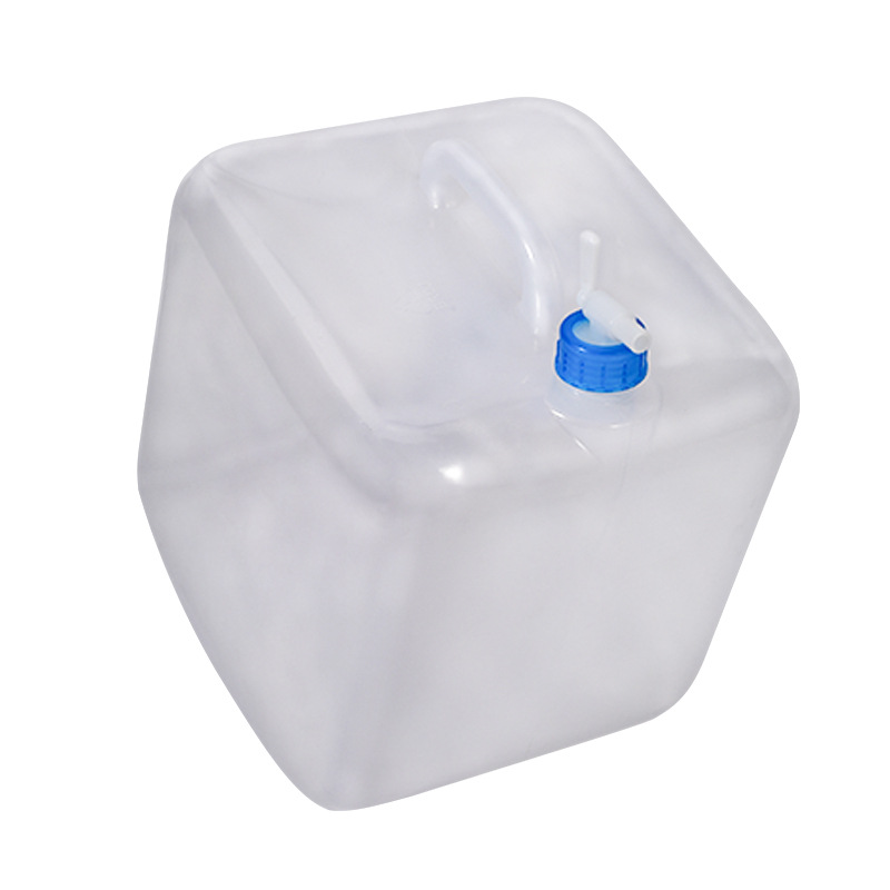 Metasequoia coche portátil al aire libre transparente cubo plegable cubo de almacenamiento grifo 20L5 galón bolsa de agua blanda cubo de plástico para beber