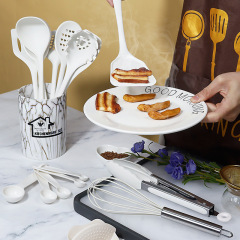 Silicone spatula and spoon 18-piece set Nordic light luxury silicone spatula non-stick pot high temperature resistant silicone kitchenware set wholesale