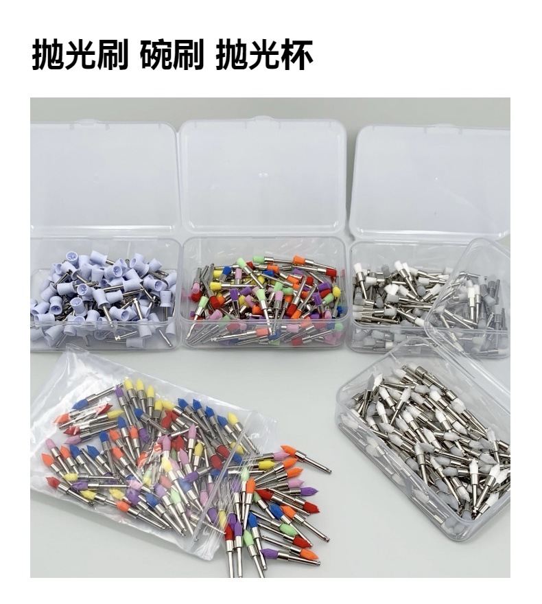 Dental Colorful Polishing Brush Polishing Cup Tooth Polishing Brush Nylon Polishing Brush Flat Head Brush Pointed Head Brush Polishing Tools