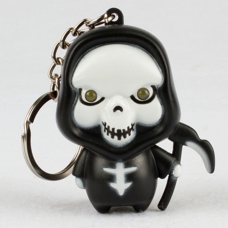 Halloween Reaper Car Llavero Ghost Brillante Tricky Spoof Sound Colgante Halloween Creative Bag Colgante
