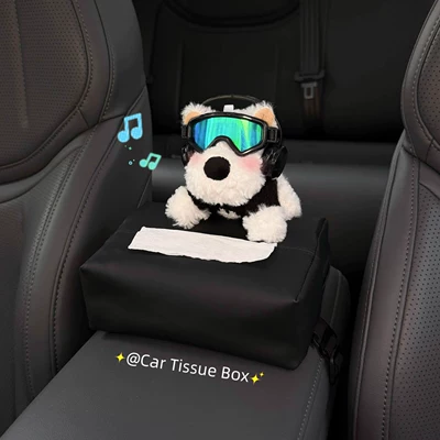 2026 New Model West Highland Car Tissue Box, Car Interior Armrest Box Tissue Holder, Seat-Mounted Car Tissue Bag, Cute