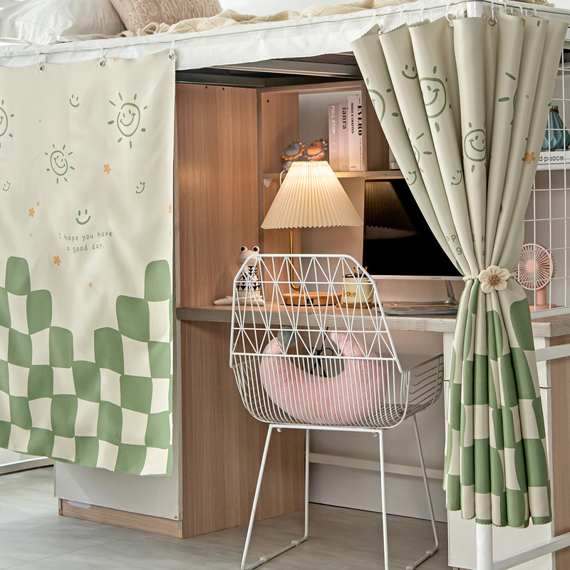 Student dormitory bed curtain physical thickening strong shading curtain upper bunk male lower bunk female cloth curtain College student bedroom bed curtain