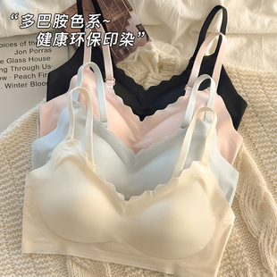 Summer Thin Seamless Underwear for Women with Small Breasts, Breathable, Wire-Free, Big Breasts, Small Push-Up Anti-Sagging Sports Bra