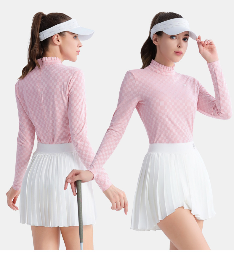 Áo thun dài tay golf nữ PGM lớp nền mùa hè — YF696-Áo dài tay màu trắng [loại có độ đàn hồi cao/mềm mại và thân thiện với làn da/mỏng], YF696-Áo dài tay màu đen [Loại mỏng/mềm mại/thân thiện với làn da], YF696-Áo dài tay màu hồng [loại có độ đàn hồi cao/mềm mại và thân thiện với làn da/mỏng] chi tiết 7