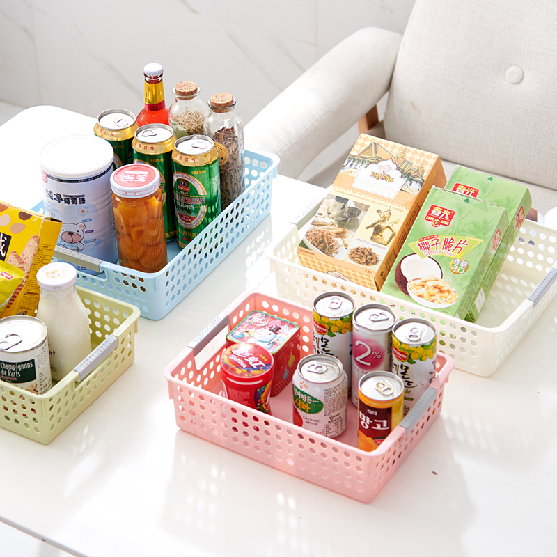 デスクトッププラスチック雑貨収納バスケット幼稚園本収納バスケットホームスナックキッチンキャビネット収納整理バスケット|undefined