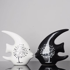 Modern Minimalist Ceramic Accent Home Decor Wine Cabinet TV Stand Decorative Item Creative Desktop Living Room Fish Accent