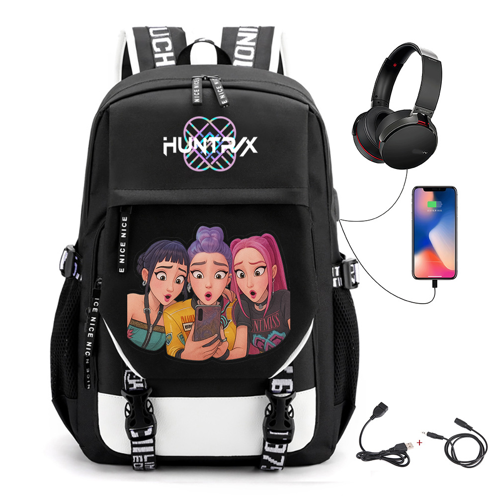 Comercio exterior transfronterizo KPOP Caza de brujas película impresión perimetral mochila mochila escolar mochila USB
